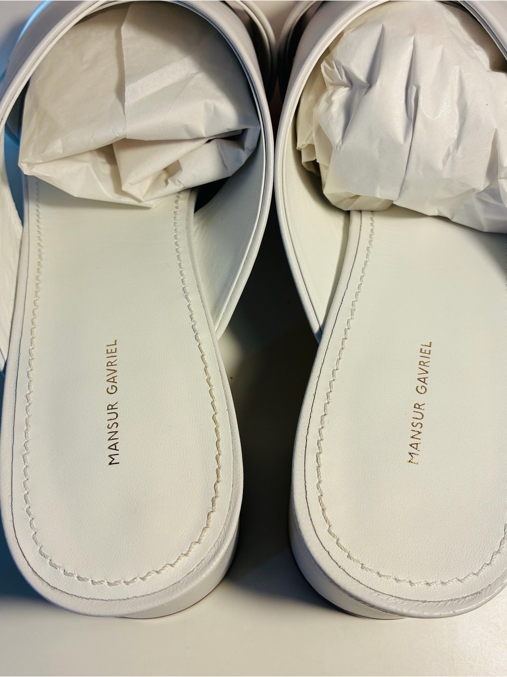 Mansur Gavriel Women’s Crossover White High Sandals W/Bag Size 40 - Picture 5 of 11